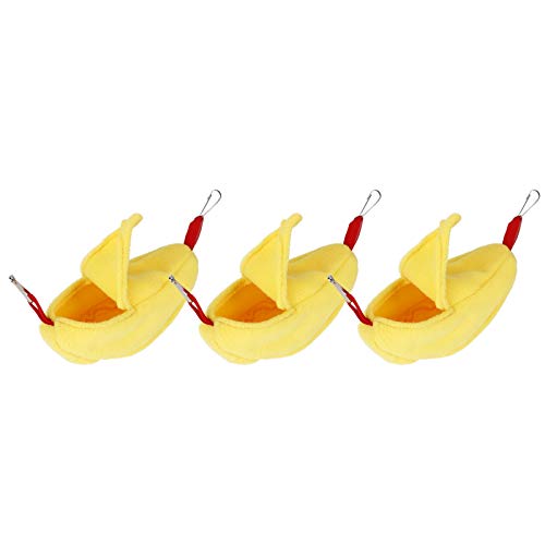 Zisemeil Hamster-Hängemattennester, Bananenform, hängend, Winter, warmes Haus, Kleintierbedarf, Winter, warme Nester (Gelb) von Zisemeil
