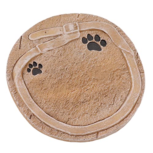 Zisemeil Haustier-Gedenkstein, Pfotenabdruck mit Gürtel, Dekoration, Kunstharz, DIY-Schriftzug, Haustier-Grabstein, Grabstein für Hund und Katze (Sandiges Gelb) von Zisemeil