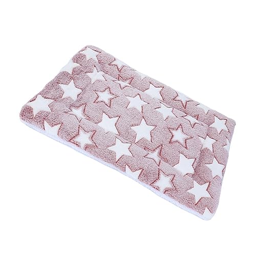 Zisemeil Haustierbett Hund Katzenbett Warme Matte Herbst/Winter Doppelseitiges Plüschtier Bequem Weich Verdickt Niedlich Sternmuster Haustier Isomatte Rosa (XL) von Zisemeil