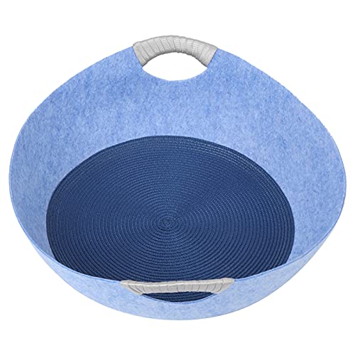 Zisemeil Haustierbett aus Filz mit Kratzkissen, alle Jahreszeiten, abnehmbares Hanfseil-Pad für Katzen und Kätzchen, Blau Zisemeil Haustierbett aus Filz mit Kratzkissen, alle Jahreszeiten, abnehmbares Hanfseil-Pad für Katzen und Kätzchen, Blau von Zisemeil