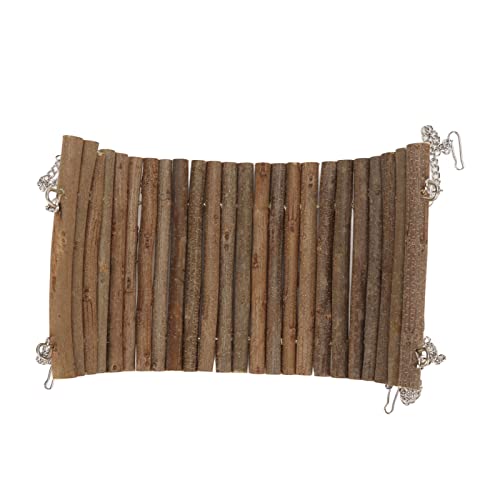 Zisemeil Kaninchen-Holzschaukel, Hamster-Holzschaukel, Hängematte, großer Platz, Klettern, Spielen, Hamsterschaukel mit Kette zum Aufhängen, für Mäuse, Papageien (15 x 30 cm) von Zisemeil