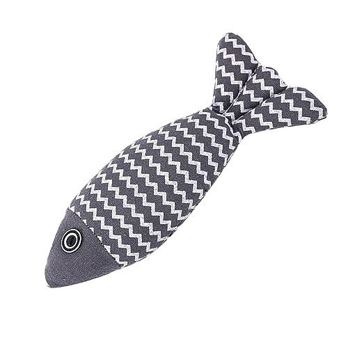 Zisemeil Katzenspielzeug Kauspielzeug Fischform Simulation Langeweile Linderung Interaktives Haustier Katzenminze Fisch Kauspielzeug für Kätzchen (Grau) von Zisemeil
