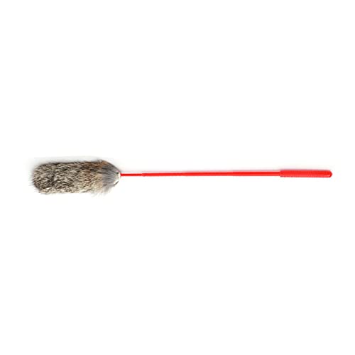 Zisemeil Plüsch-Katzenspielzeug, flexibler Plüsch-Katzenstab, handgefertigt, bissfest, weiches Katzenspielzeug, aus künstlichem Kaninchenhaar, PC-Stange, für Training (Grau) von Zisemeil