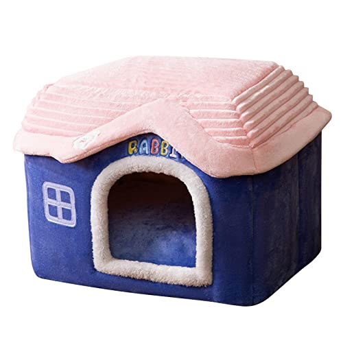 Katzenhaus, 1 Stück faltbares Haustierbett, geschlossenes warmes Plüsch-Schlafbett mit abnehmbarem Kissen, multifunktionales Tierheim für Katzen, Hunde, Kaninchen von Ziurmut