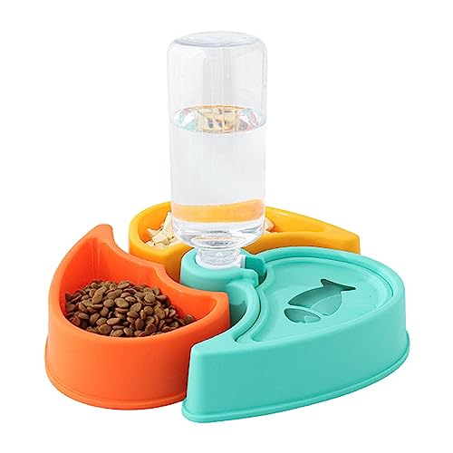 Katzenwasserschale,Wasser- und Futternapf-Set für Katzen | Futterspender für Katzen zur Trennung von Futter und Wasser mit Nass- und Trockentrennung für zu Hause Ziurmut von Ziurmut