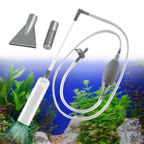 Siphonpumpen, Kraftstoffsiphonpumpe, Aquarium-Staubsaugerpumpe, tragbare Wasserpumpe mit hohen Durchfluss, Handsiphonschlauch, Siphonsauger für Aquarien, Aquariumzubehör für Schildkröten- und Betta-Aq von Ziurmut