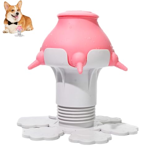 Still-Silikonflasche, 300 ml Still-Silikonflaschen, Welpen-Nippel-Futterstation, verstellbare Höhe, Silikon-Nippel, Welpen-Futterspender mit 5 Nippeln für Hunde, Katzen, Kaninchen von Ziurmut