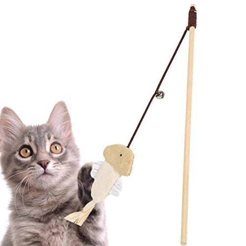 Ziurmut Schnurspielzeug für Katzen - Katzenfederspielzeug mit entzückender Maus und Vogel, hängende Katzenangelrute | Interaktives Katzenzubehör für Hauskatzen zum Spaß von Ziurmut