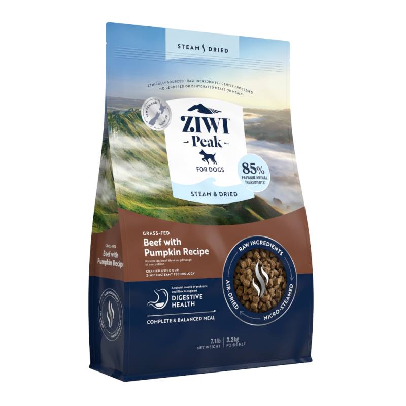Ziwi Peak zum Sonderpreis! - 3,2 kg Steam & Dried Rind mit Kürbis von Ziwipeak