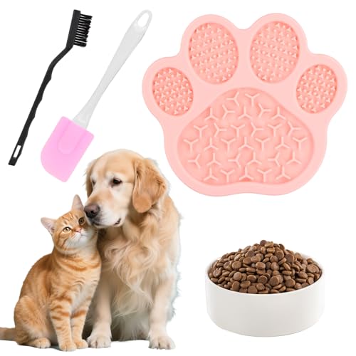Leckmatte Hund mit Saugnapf, Silikon Schleckmatte Hund Passen mit 1 Silikonspatel und 1 Bürste für Linderung von Hundeangst,für Haustier-Baden,Pflege,Ausbildung, Slow Feeder mit Super Starke Saugkraft Leckmatte Hund mit Saugnapf, Silikon Schleckmatte Hund Passen mit 1 Silikonspatel und 1 Bürste für Linderung von Hundeangst,für Haustier-Baden,Pflege,Ausbildung, Slow Feeder mit Super Starke Saugkraft von Ziyonix