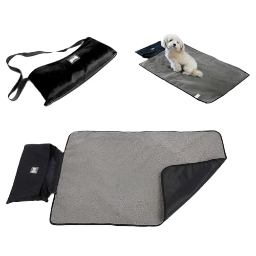 Faltbare wasserdichte Haustier Decke Camping Decke Hund Katze Mat 100 x 70 cm, Warme Reisedecke für Hunde und Katzen für Drinnen und Draußen von Zjyufy