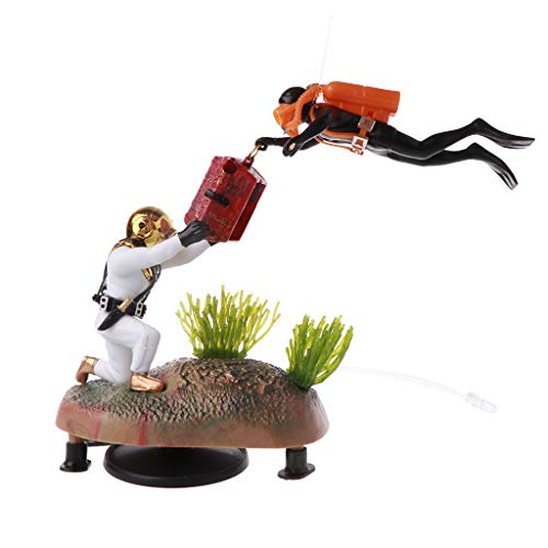 Zktfyshk Aquarium Dekoration Harz Figur Schatzjäger Taucher mit Luftschlauch Fisch für Ornament Landschaftsbau Zubehör Zktfyshk Aquarium Dekoration Harz Figur Schatzjäger Taucher mit Luftschlauch Fisch für Ornament Landschaftsbau Zubehör von Zktfyshk