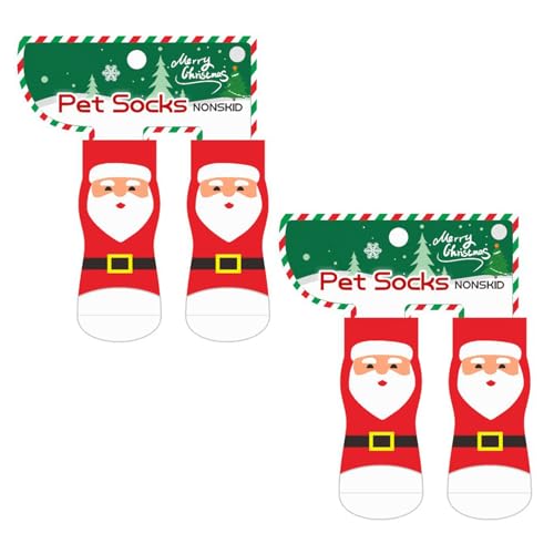 Zktfyshk Weihnachtssocken für Hunde, rutschfest, weich, bequem, für Feiertage, Feste, 2 Paar Zktfyshk Weihnachtssocken für Hunde, rutschfest, weich, bequem, für Feiertage, Feste, 2 Paar von Zktfyshk