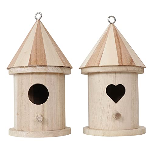 2 Stück Vogelhäuser aus Holz, kleines Vogelhaus mit Sitzstange für den Außenbereich, Garten, Vogelhäuser zum Bemalen für die Vogelbeobachtung 2 Stück Vogelhäuser aus Holz, kleines Vogelhaus mit Sitzstange für den Außenbereich, Garten, Vogelhäuser zum Bemalen für die Vogelbeobachtung von Zkydhbd