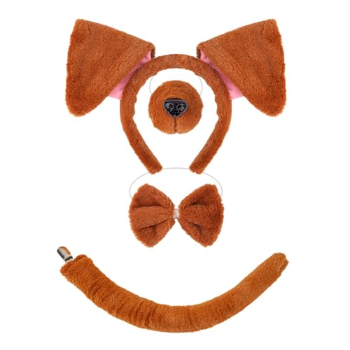 Animal Dog Kostüme Set Accessoires Schönes Hund Ohren Stirnband Mit Schwanztutu Röcken Für Halloween Kostüm Cosplay Party von Zkydhbd