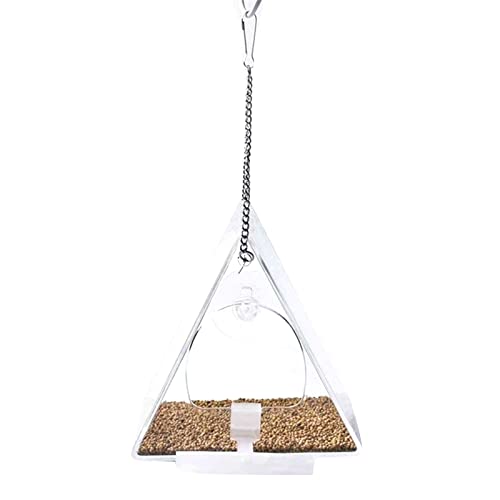 Zkydhbd Fenster Acryl Vogelfutterspender Starker Saugnapf Transparenter Futternapf Mit Sitzstange Zum Aufhängen Freien Geschenkidee Für Vogelliebhaber von Zkydhbd