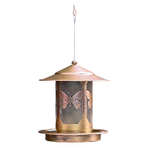 Zkydhbd Eichhörnchen Proof Outdoor Vogelfuttermittel Metallkonstruktion Fütterungshäfen Wetterfestes Dachdesign Für Finken Freien Vogelhäuschen Mit Großem Tablett von Zkydhbd