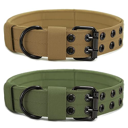 Taktisches Hundehalsband,Zliger 2 Pcs Taktisches Halsband Militär Hundehalsband Reflektierendes Verstellbare Hundehalsband mit Robuste Metallschnalle Halsband Taktisches von Zliger