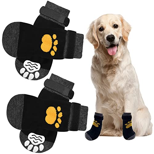 2 Paar rutschfeste Hundesocken Pfoten stoppen Lecken Hund Grip Socken Haustier Pfotenschutz Hund Stiefel Hund Krallen Socken Hundeschuhe Hund Hausschuhe mit verstellbarem Riemen für Welpen Hund Indoor 2 Paar rutschfeste Hundesocken Pfoten stoppen Lecken Hund Grip Socken Haustier Pfotenschutz Hund Stiefel Hund Krallen Socken Hundeschuhe Hund Hausschuhe mit verstellbarem Riemen für Welpen Hund Indoor von Zngou