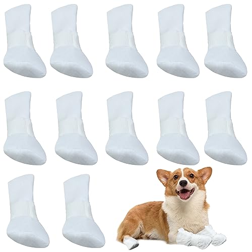 Zngou Einweg-Hundeschuhe, Socken, stoppt Lecken, Stiefel, Hausschuhe, Fußabdeckung für kleine, mittelgroße Hunde, verletzte Pfoten, Sommer, drinnen und draußen, 12 Stück Zngou Einweg-Hundeschuhe, Socken, stoppt Lecken, Stiefel, Hausschuhe, Fußabdeckung für kleine, mittelgroße Hunde, verletzte Pfoten, Sommer, drinnen und draußen, 12 Stück von Zngou