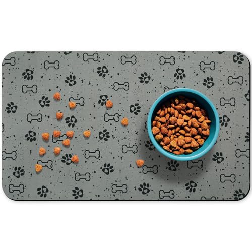 Hundefuttermatten, saugfähige Wassernapf-Futtermatten, Haustier-Platzsets für Futter und Wasserflecken, 30,5 x 50,8 cm von Zoeeya