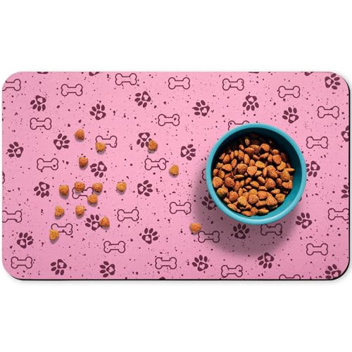 Hundefuttermatten, saugfähige Wassernapf-Futtermatten, Haustier-Platzsets für Futter und Wasserflecken, 30,5 x 50,8 cm von Zoeeya
