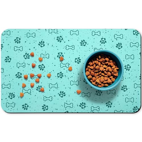 Hundefuttermatten, saugfähige Wassernapf-Futtermatten, Haustier-Platzsets für Futter und Wasserflecken, 30,5 x 50,8 cm von Zoeeya