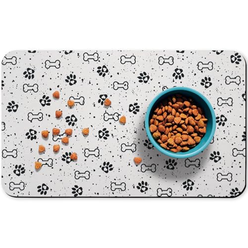 Hundefuttermatten, saugfähige Wassernapf-Futtermatten, Haustier-Platzsets für Futter und Wasserflecken, 30,5 x 50,8 cm von Zoeeya