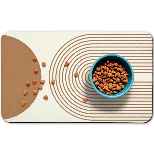 Hundefuttermatten für Böden, wasserdicht, Katzen-Wassernapf, saugfähige Matte, Platzsets für Futter und Wasser, Beige, Bohemia, 40,6 x 61 cm Hundefuttermatten für Böden, wasserdicht, Katzen-Wassernapf, saugfähige Matte, Platzsets für Futter und Wasser, Beige, Bohemia, 40,6 x 61 cm von Zoeeya