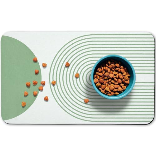 Hundefuttermatten für Böden, wasserdicht, Katzen-Wassernapf, saugfähige Matte, Platzsets für Futter und Wasser, Grün, Bohemia, 40,6 x 61 cm Hundefuttermatten für Böden, wasserdicht, Katzen-Wassernapf, saugfähige Matte, Platzsets für Futter und Wasser, Grün, Bohemia, 40,6 x 61 cm von Zoeeya