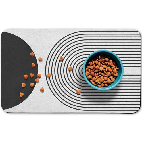 Hundefuttermatten für Böden, wasserdicht, Katzen-Wassernapf, saugfähige Matte, Platzsets für Futter und Wasser, Schwarz, Bohemia, 43,2 x 76,2 cm Hundefuttermatten für Böden, wasserdicht, Katzen-Wassernapf, saugfähige Matte, Platzsets für Futter und Wasser, Schwarz, Bohemia, 43,2 x 76,2 cm von Zoeeya