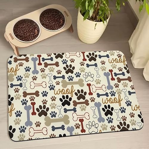 Hundefuttermatten für Böden, wasserdicht, Wassernapf-Matten für Haustiere, saugfähige Matte, für Futter und Wasser, Beige, 61 x 81,3 cm Hundefuttermatten für Böden, wasserdicht, Wassernapf-Matten für Haustiere, saugfähige Matte, für Futter und Wasser, Beige, 61 x 81,3 cm von Zoeeya