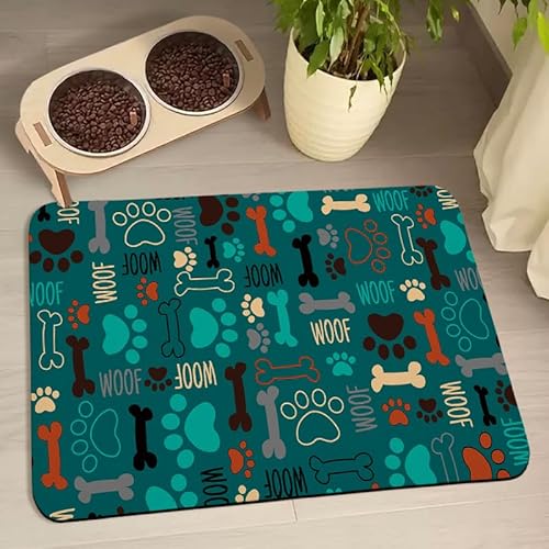 Hundefuttermatten für Böden, wasserdicht, Wassernapf-Matten für Haustiere, saugfähige Matte, für Futter und Wasser, Grün, 30,5 x 50,8 cm Hundefuttermatten für Böden, wasserdicht, Wassernapf-Matten für Haustiere, saugfähige Matte, für Futter und Wasser, Grün, 30,5 x 50,8 cm von Zoeeya