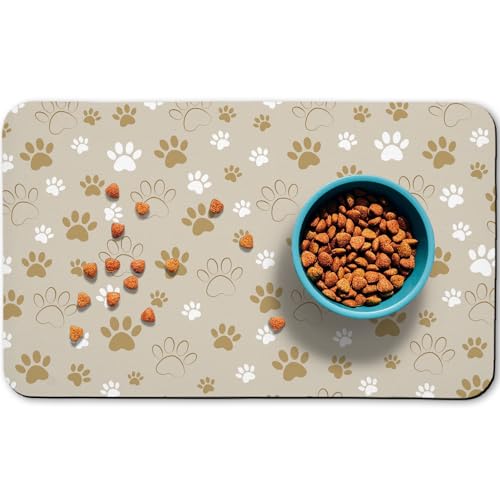 Hundefuttermatten für Böden, wasserdicht, saugfähige Tischsets für Futter und Wasser, Beige, 43,2 x 76,2 cm von Zoeeya