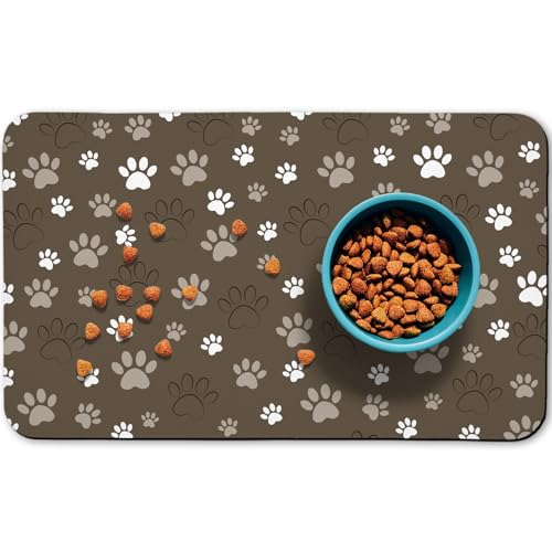 Hundefuttermatten für Böden, wasserdicht, saugfähige Tischsets für Futter und Wasser, Braun, 43,2 x 76,2 cm von Zoeeya
