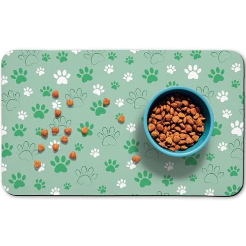 Hundefuttermatten für Böden, wasserdicht, saugfähige Tischsets für Futter und Wasser, Grün, 43,2 x 76,2 cm Hundefuttermatten für Böden, wasserdicht, saugfähige Tischsets für Futter und Wasser, Grün, 43,2 x 76,2 cm von Zoeeya