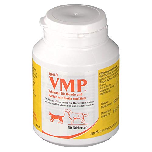 Zoetis VMP Tabletten | 50 Tabletten | Ergänzungsfuttermittel für Hunde und Katzen mit Proteinen und Mineralstoffen | Auch für säugende und tragende Muttertiere geeignet von Pfizer
