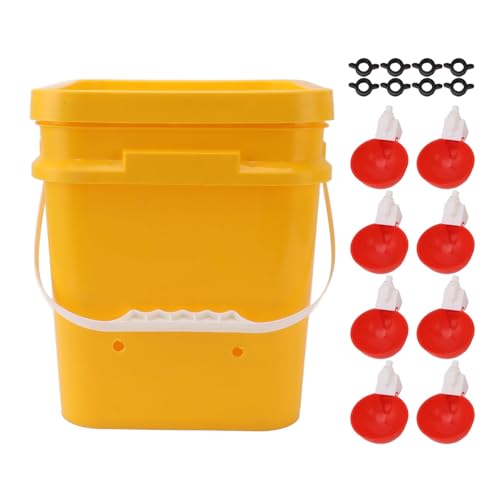 Automatischer Chicken Waterer Cup, Hühner Wasser zufuhr, Profession Elle Hühner Wasser Becher mit 12-l-Handfass, Geflügel Trink ausrüstung für Gänse Ente (ZoeyilanPfflg3jO-12) von Zoeyilan