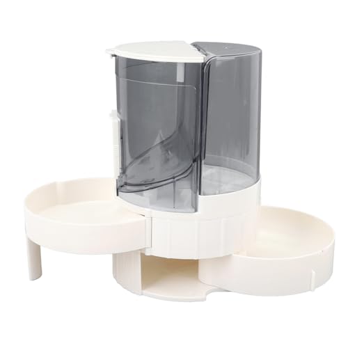 Automatischer Futterspender für kleine Tiere und Wasserspender, 2-in-1 Katzenfutterstation und Wasserspender für kleine Hunde, Welpen, Katzen, Kätzchen, leicht zu reinigen (grau) von Zoeyilan