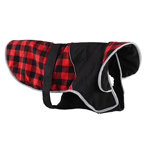 Hunde-Wintermantel, Hunde-Winterjacke, wasserdichter, reflektierender, Warmer Gitter-Hundemantel für kleine, mittelgroße und große Hunde (S) von Zoeyilan
