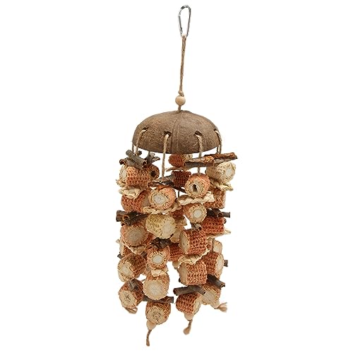 Zoeyilan Kauspielzeug für Vögel aus Kokosnussschalen, Spielzeug zum Kauen von Maiskolben für Vögel, Spielzeug für Vogelsitzstangen, Bissfestigkeit für Rinde, Maiskolben, Maisblätter, von Zoeyilan