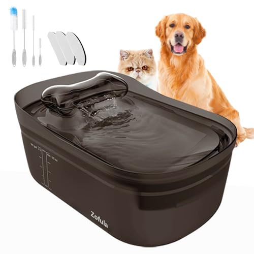 Zofula Wasserbrunnen für Hunde, ultra-leise, großer Wassernapf, automatischer Wasserspender für Hunde, elektrischer Katzen-/Hundebrunnen Wassernapf, kein Verschütten, mit Reinigungsset, 3 Filter Zofula Wasserbrunnen für Hunde, ultra-leise, großer Wassernapf, automatischer Wasserspender für Hunde, elektrischer Katzen-/Hundebrunnen Wassernapf, kein Verschütten, mit Reinigungsset, 3 Filter von Zofula