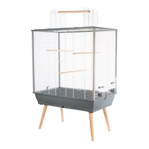 Zolux Käfig für Wellensittiche, Neo Jili, Grau, L 78 x T 48 x H 112 cm von Zolux