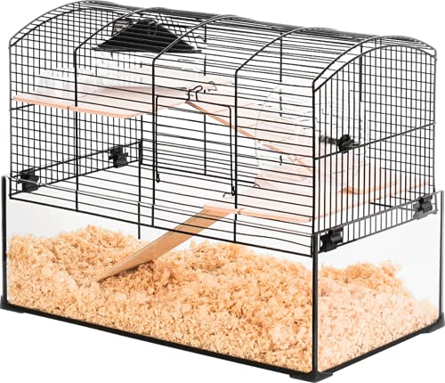 ZOLUX Neo Panas small cage with Glass Litter Box- Black von ZOLUX