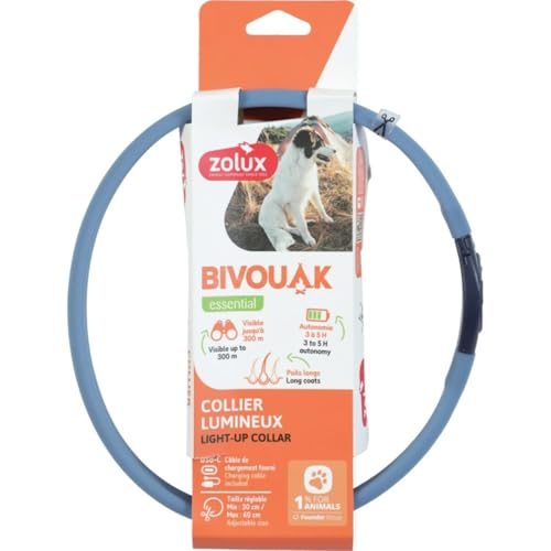 Zolux Bivouak LED-Hundehalsband, blau, 60 cm, 30 cm, Marke: Zolux - EAN: 3336024667903 von Zolux