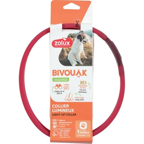 Zolux Bivouak LED-Hundehalsband, rot, 60 cm, 30 cm, Marke: Zolux - EAN: 3336026667901 von Zolux