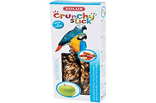 Zolux Crunchy Stick Leckerli für Papageien, Erdnuss/Apfel, 115 g von Zolux