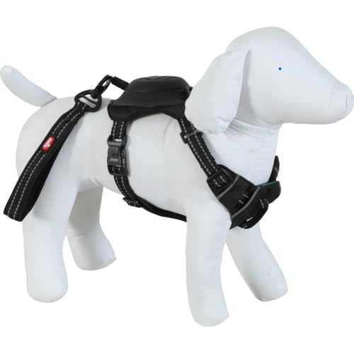 Zolux - Geschirr und Leine mit integriertem Aufrollmechanismus S schwarz für kleine Hunde bis 12 kg von Zolux