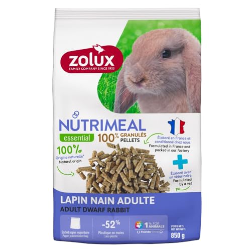 Zolux - Granulat für erwachsene Zwergkaninchen (6 Monate und mehr), Beutel mit 850 g von Zolux