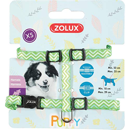 Zolux - Gurtzeug XS Puppy Pixie. 8 mm. 18 bis 29 cm. grüne Farbe. für Welpen - ZO-466743VER von Zolux